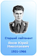 Старший лейтенант
Янов Юрий
Николаевич
02.08.1931-1966
